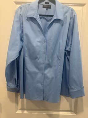 Jones New York Light Blue Button-Down Blouse